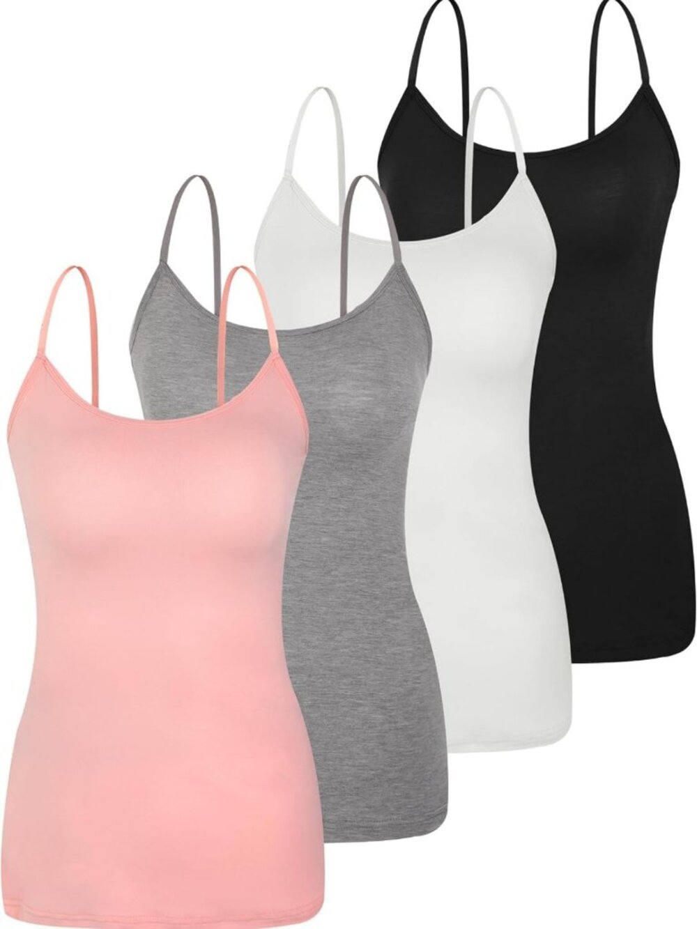 3-Pack Women's Bamboo Cool Camisole Tank Tops - Soft, Lightweight & Breathable
